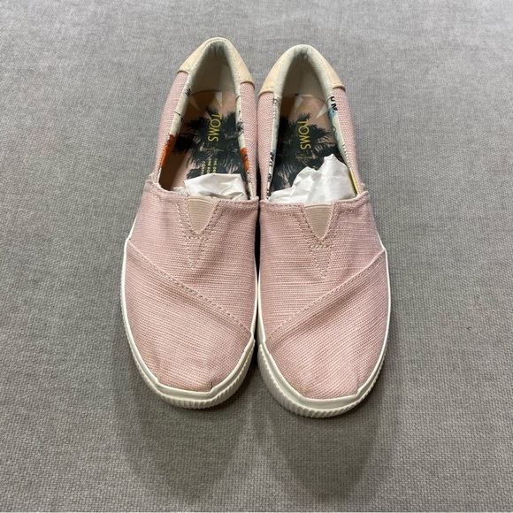 Toms Alpargata Boardwalk Cameo Rose Heritage Pale Pink Platform Peace Sign - Picture 4 of 10